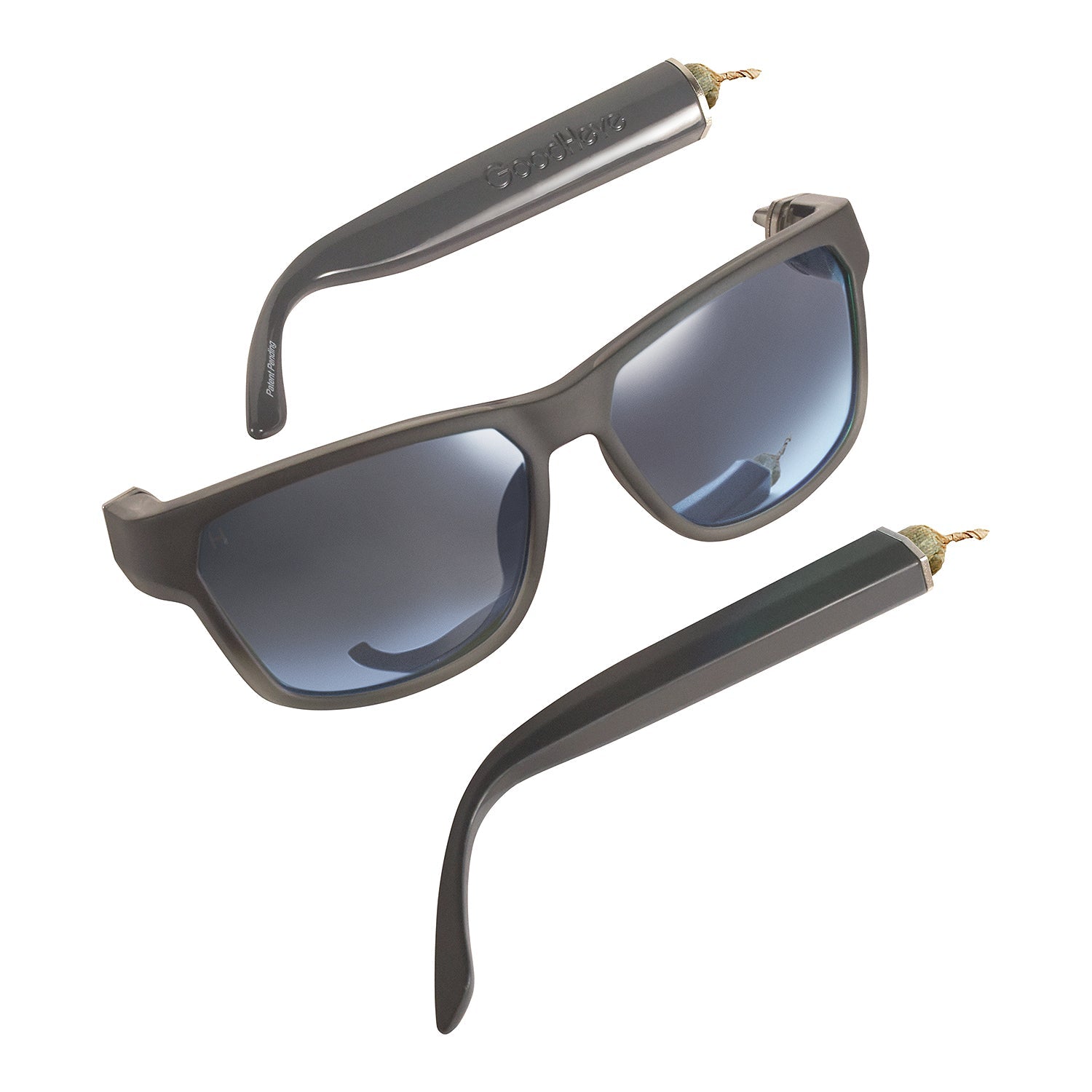 Black & Grey Frame, Metallic Silver Mirror Lenses - GoodHeye