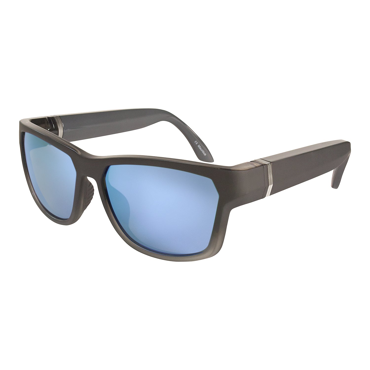 Black & Grey Frame, Metallic Silver Mirror Lenses - GoodHeye