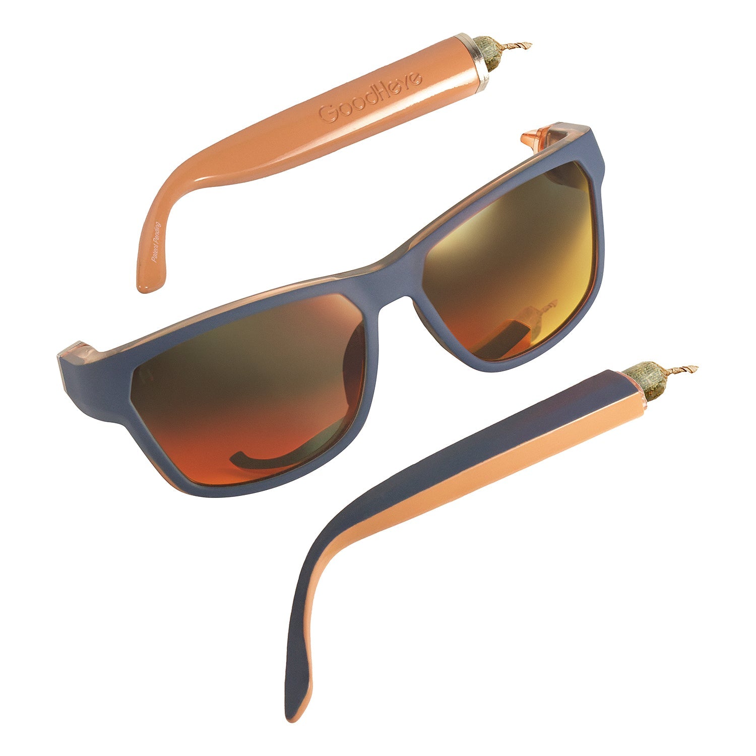 Blue and Orange Frame, Red Mirror Lenses - GoodHeye