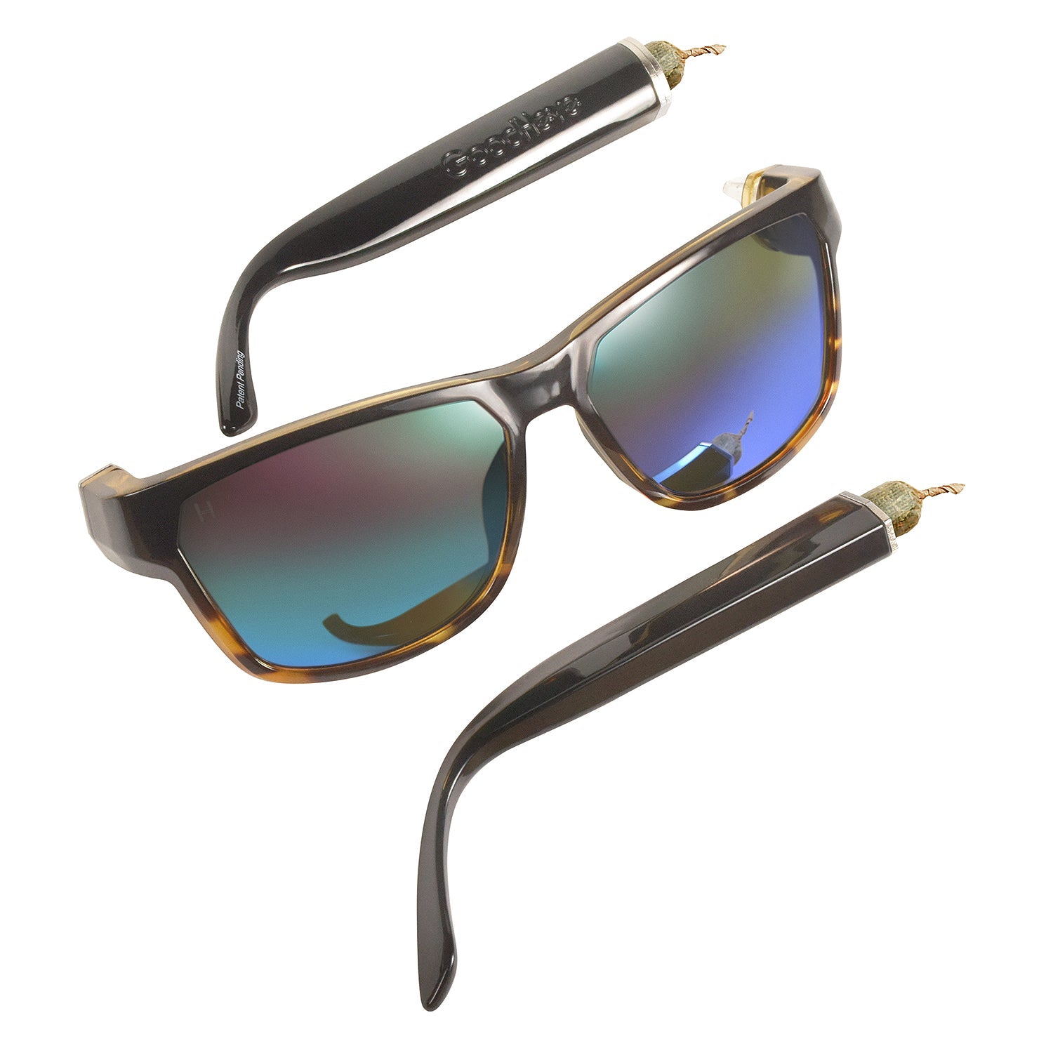 Tortoise Frame with Green Mirror Lens - GoodHeye