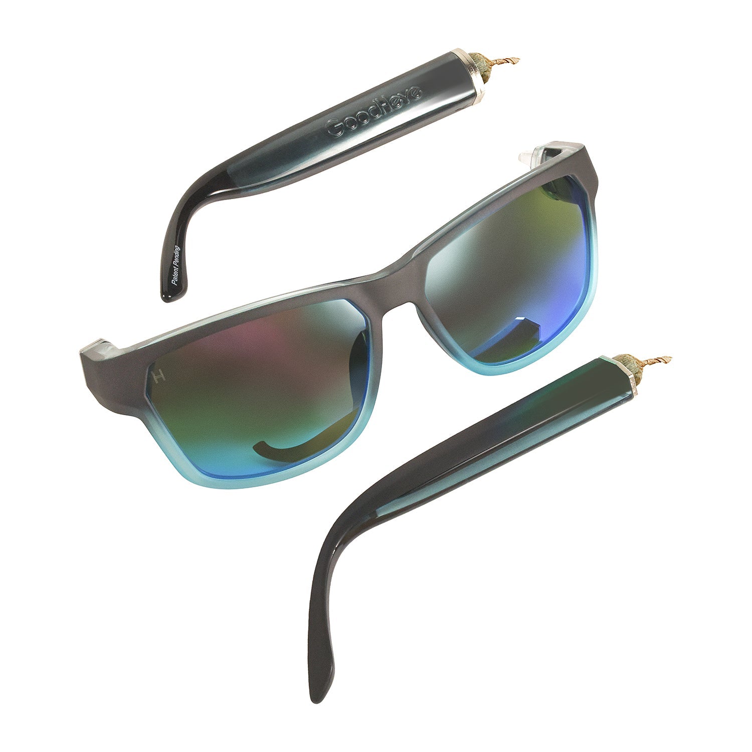 Turquoise Frame, Metallic Silver Mirror Lenses - GoodHeye